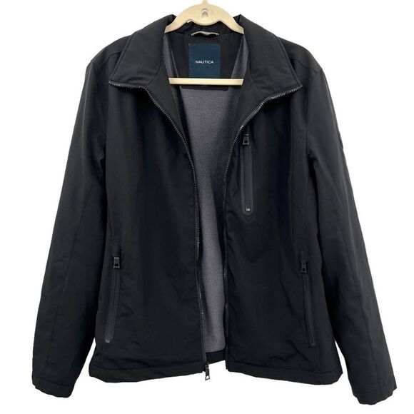 Nautica Black Soft Shell and Fleece Wind and Water Resistant Jacket Size M - Picture 4 of 10
